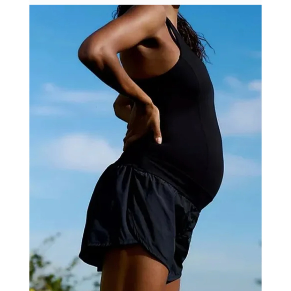 Women’s Black Maternity Active Romper - Picture 3 of 5